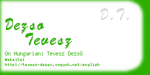 dezso tevesz business card